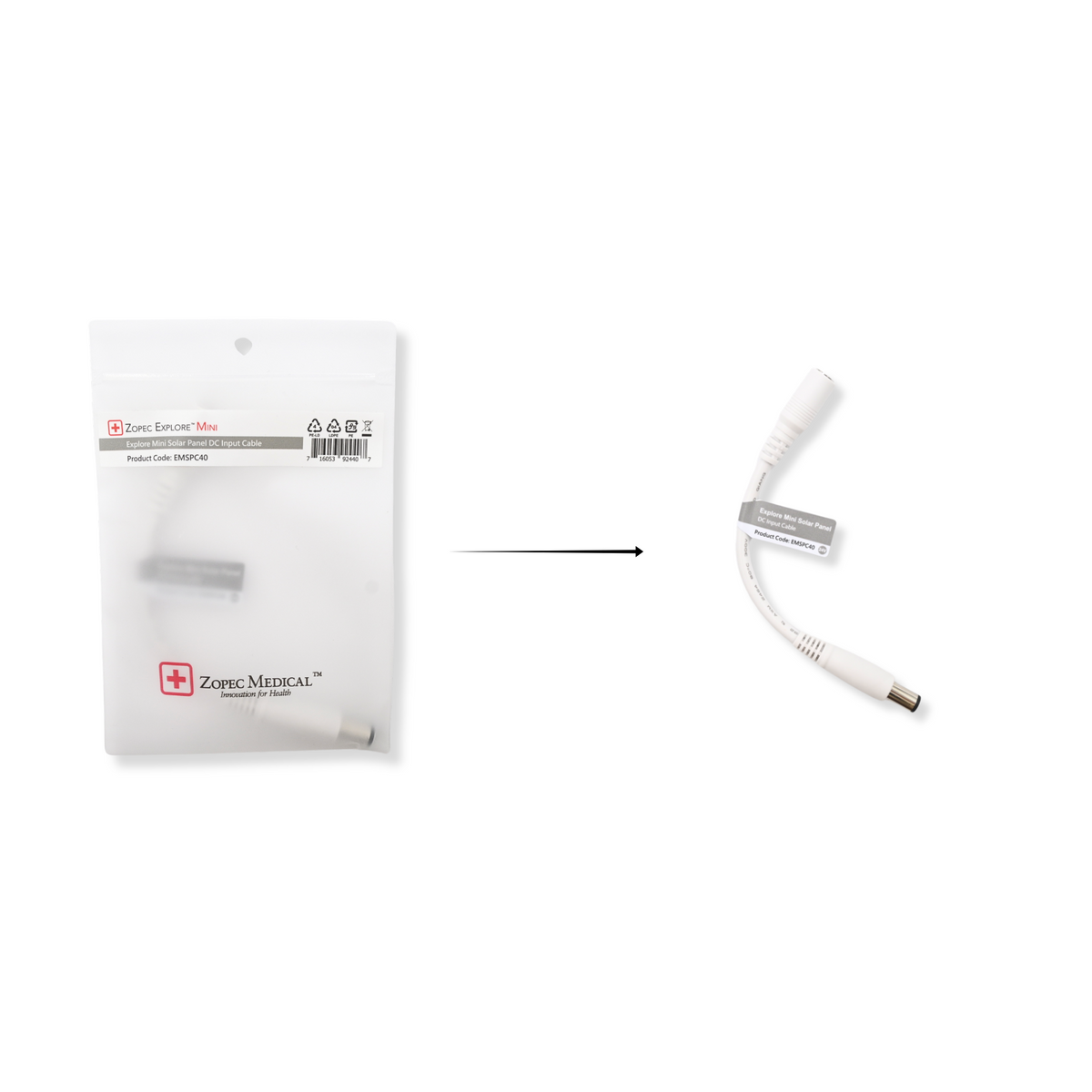 Explore Mini Solar Panel DC Input Cable – Zopec Medical