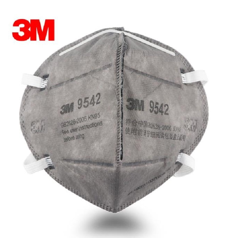 3M 9542 KN95 Particulate Respirators (Headband, Activated Carbon 