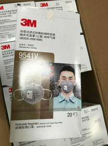 3M 9541V KN95 Particulate Respirators (Earloop, Activated Carbon, Exhalation Valve) - FDA Approved for Covid-19 Protection