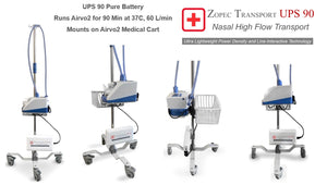 Zopec UPS90 Pure Battery System - Medical Grade - (for F&P Airvo2, MR850/FP950 and Hamilton H900 Humidifiers, Oscillator 3100A, Tecotherm NEO, CardioHelp ECMO Pump, etc.)