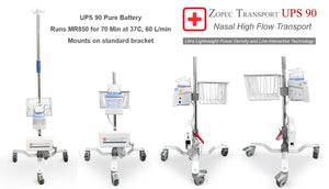 Zopec UPS90 Pure Battery System - Medical Grade - (for F&P Airvo2, MR850/FP950 and Hamilton H900 Humidifiers, Oscillator 3100A, Tecotherm NEO, CardioHelp ECMO Pump, etc.)