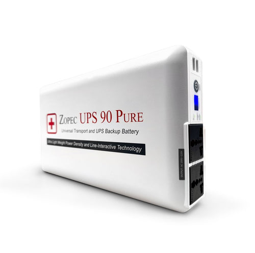 Zopec UPS90 Pure Battery System - Medical Grade - (for F&P Airvo2, MR850/FP950 and Hamilton H900 Humidifiers, Oscillator 3100A, Tecotherm NEO, CardioHelp ECMO Pump, etc.)