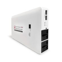 Load image into Gallery viewer, A white Zopec Explore 8000 home UPS backup battery with multiple ports and indicators, designed for use with CPAP or BiPap machines or anything that plugs into a wall outlet