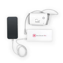 Load image into Gallery viewer, zopec explore mini battery connected to travel CPAP AirMini by Resmed