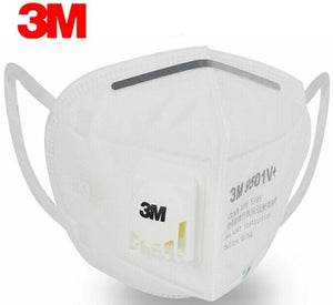 3M 9501V+ KN95 Particulate Respirators (Earloop, Exhalation Valve) - FDA Approved for Covid-19 Protection