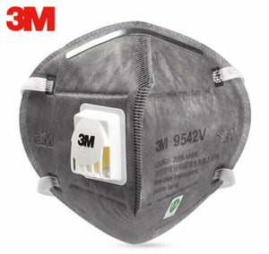 3M 9542V KN95 Particulate Respirators (Headband, Activated Carbon, Exhalation Valve) - FDA Approved for Covid-19 Protection