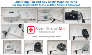 EXPLORE Mini CPAP Travel Battery (up to 1.5 nights) - Only 1.5 lb and 1" Thin!