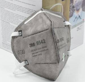 3M 9542 KN95 Particulate Respirators (Headband, Activated Carbon, No Valve) - FDA Approved for Covid-19 Protection